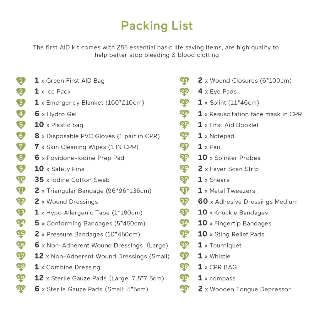 Tanie 255 sztuk poręczna apteczka lekkie torby ratownicze medyczne dla domu na zewnątrz podróży samochodem szkoła piesze wycieczki Survival
