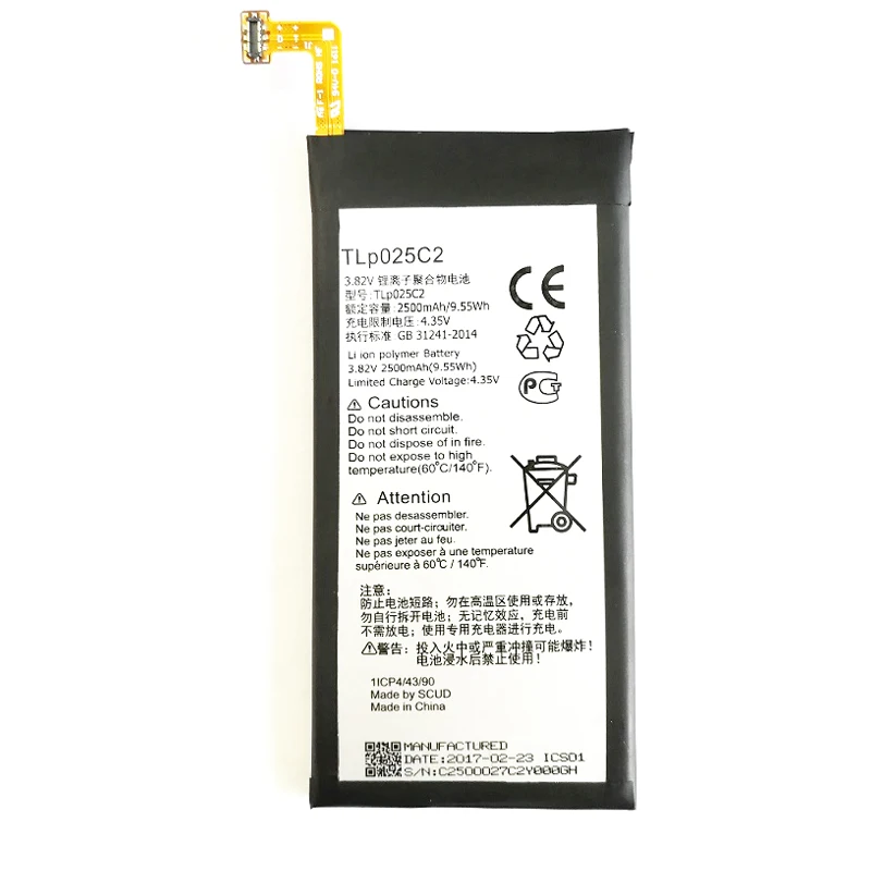 Новый 2500 мАч TLp025C2 замена батарея Аккумулятор для Alcatel батареи мобильного
