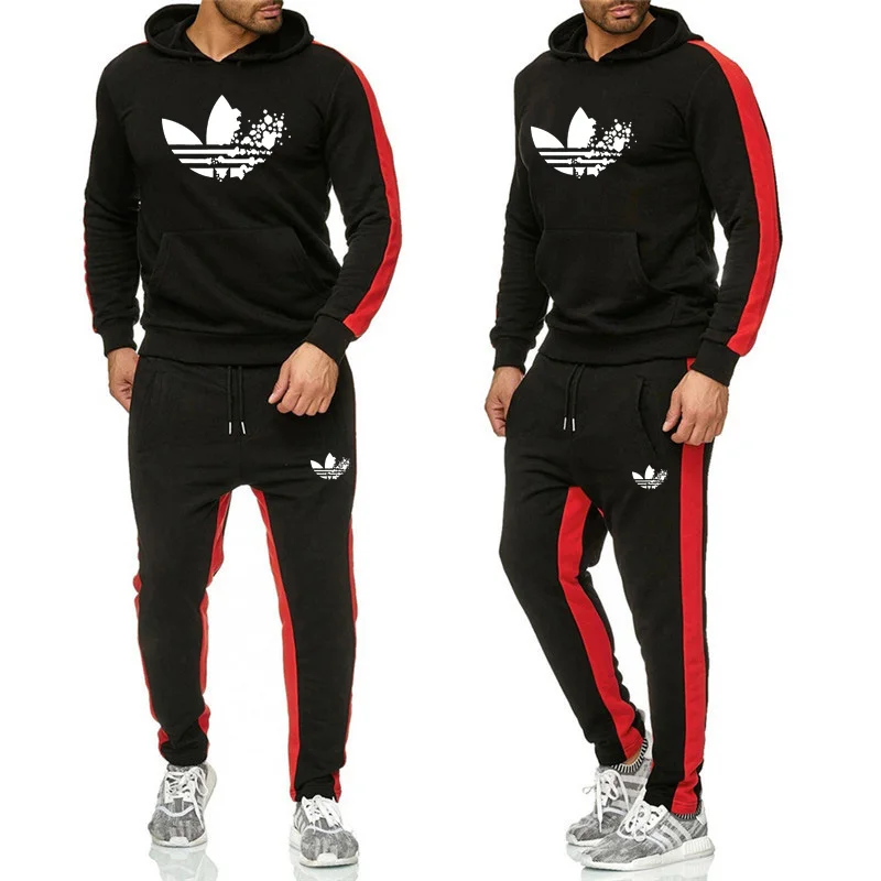 

New 2019 Brand Tracksuit Fashion Men/Women Sportswear Two Piece Sets All Cotton Fleece Thick hoodie+Pants Sportswears Suit