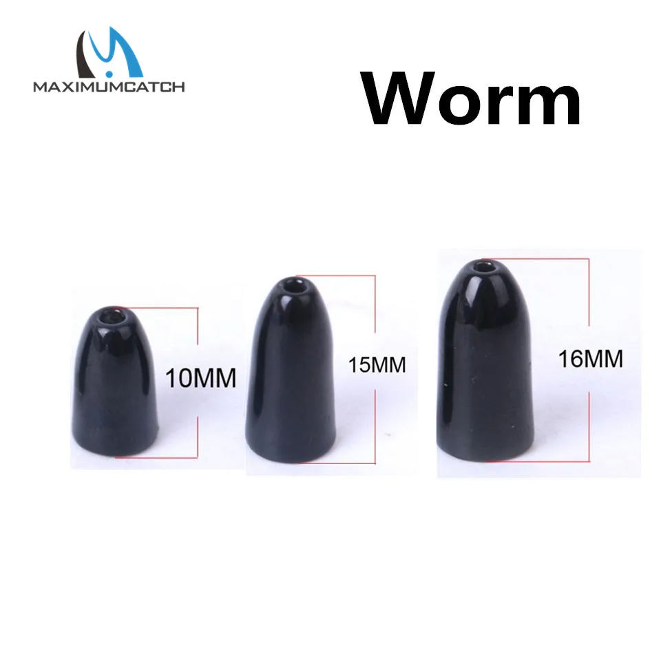 Maximumcatch Fishing Bullet Style Worm Weight Tungsten Polished Worm