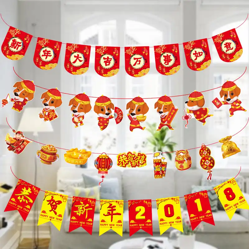 Diy New Year 2019 Banners Chinese Style Streamer New Year