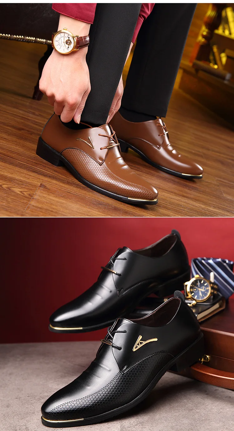 Мужские модельные кожаные туфли без застежки; модная мужская официальная оксфордская обувь на плоской подошве; повседневная мужская обувь с острым носком