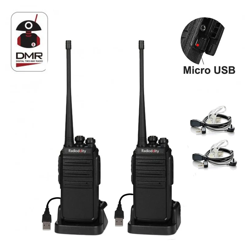 

2/4/6 PCS Radioddity GA-2S Two Way Radio UHF 400-470MHz 16 CH Rechargeable VOX Long Range Walkie Talkie