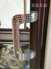 The sliding door handle door handle door handle Chinese European luxury KTV diamond door handle zinc alloy 7