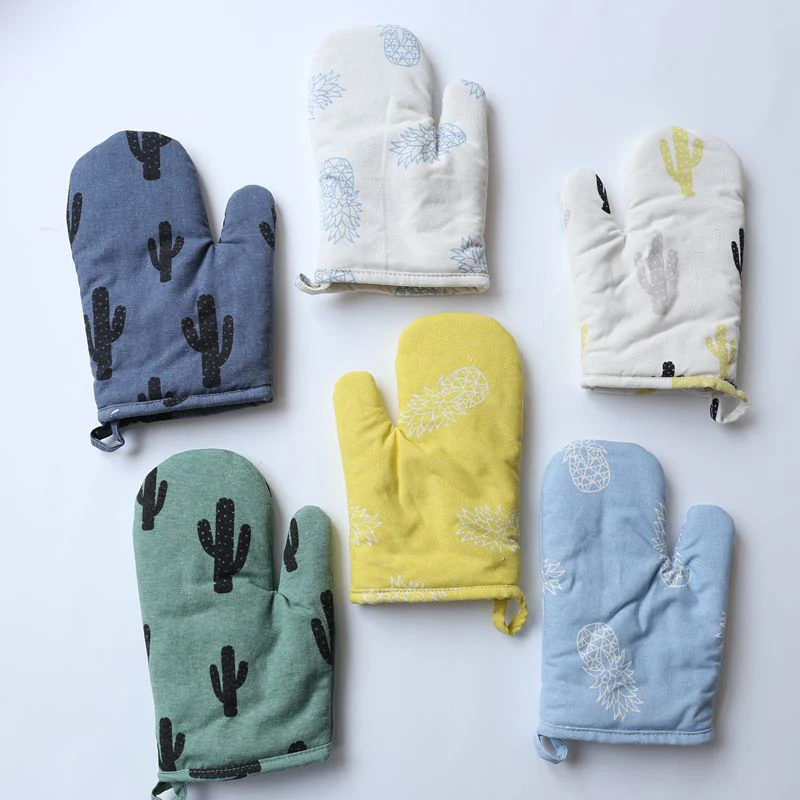 

Cute Cactus Cotton Oven Glove Heatproof Mitten Kitchen Cooking Microwave Oven Mitt Insulated Non-slip Glove Thickening