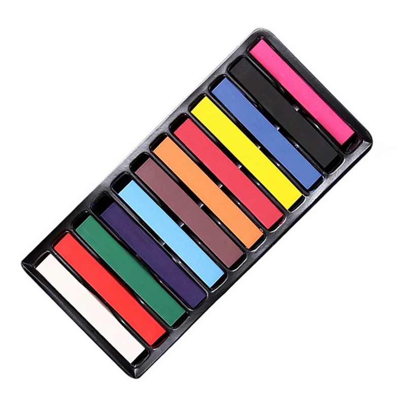 New 12 Color Hair Chalk Set Soft Crayons Mungyo Chalk Pastels Easy Temporary Hair Chalk Dye Chalk Pastel Drawings Color Rings