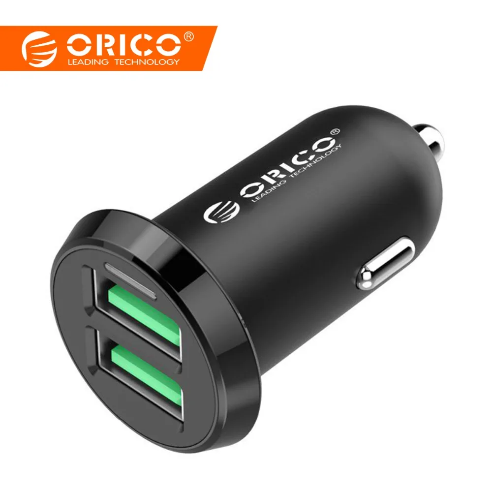 

Orico Dual USB Car Charger 5V/2.4A Mobile Phone Charger Smart Travel Adapter USB Charger for iPhone 7/8/X Xiaomi Samsung Galaxy