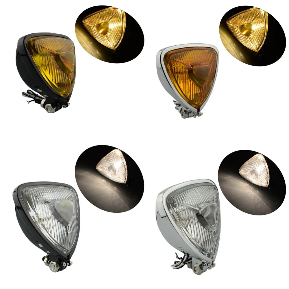 Motorcycle Vintage Triangle Headlight Aris Style Headlamp For Harley