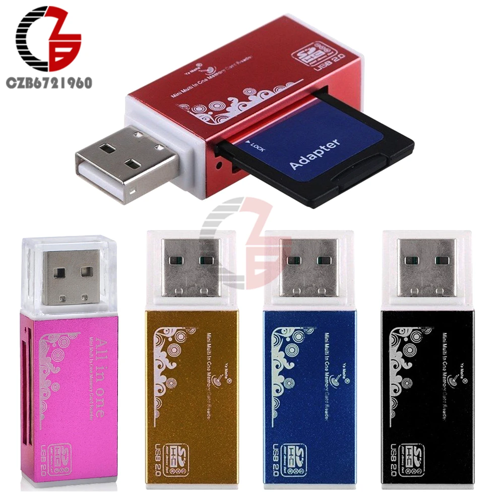 

All In 1 Mini Metal USB 2.0 SD TF Memory Card Adapter Reader For PC Computer Phone Micro SD SDHC TF M2 MMC PRO DUO