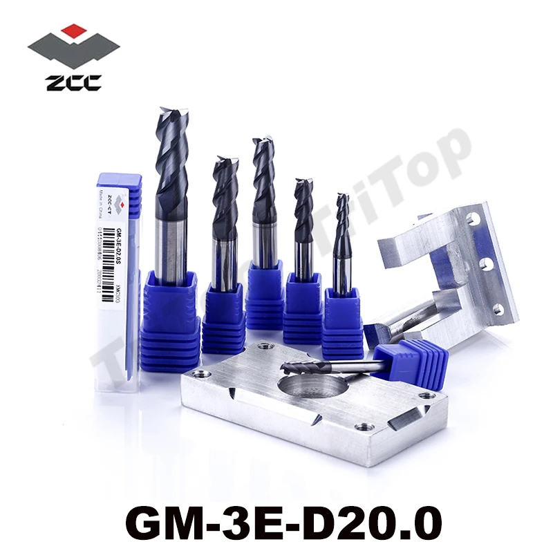 cnc milling tools GM-3E-D20.0  high speed milling cutter HRC50 carbide 20mm 3 flute TiAIN coated end mill zcc.ct