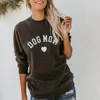 Drop Shipping DOG MOM Funny Letter Print Sweatshirt For Women Full Sleeve Casual Tops Female Autumn Clothes Feminina Sweatshirts 1