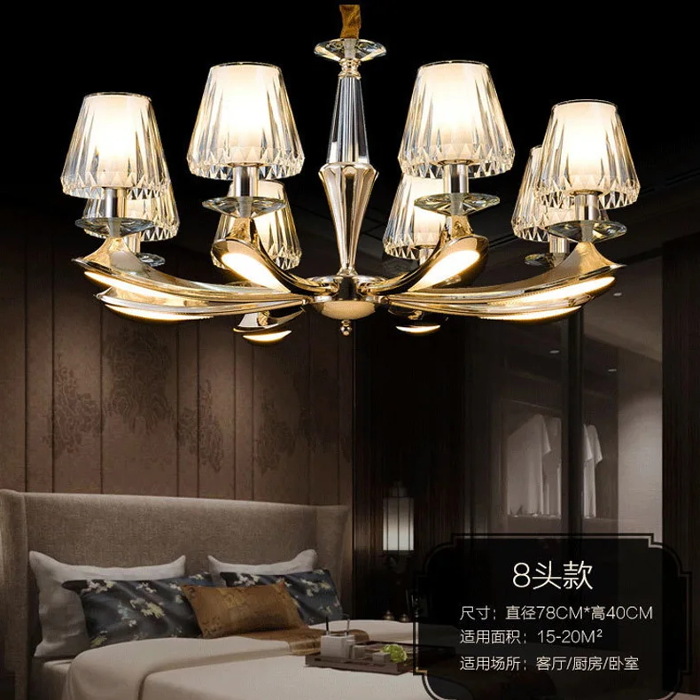 

Modern chandelier living room golden chandelier light luxury European minimalist restaurant zinc alloy lamps