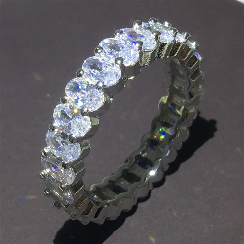 Choucong Мода 5 стилей вечность обещание кольцо 5A Циркон Cz 925 пробы серебро обручальное кольца для мужчин и женщин - Цвет основного камня: Oval cut