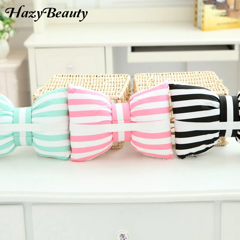 

2017 New Size Creative Cotton Polka Dot tie Pillow Stripe Bow Cushions Cute Ribbon Cushion Decorative Soft Pillow