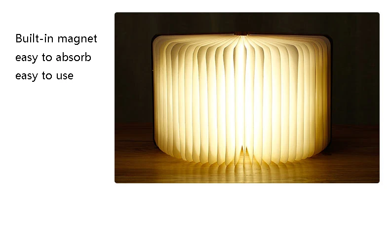 Креативная настольная лампа подарок Флип складной настольный светильник из искусственной кожи книга из дерева свет usb зарядка тафлампа книга светодиодный настольная лампа Luminaria
