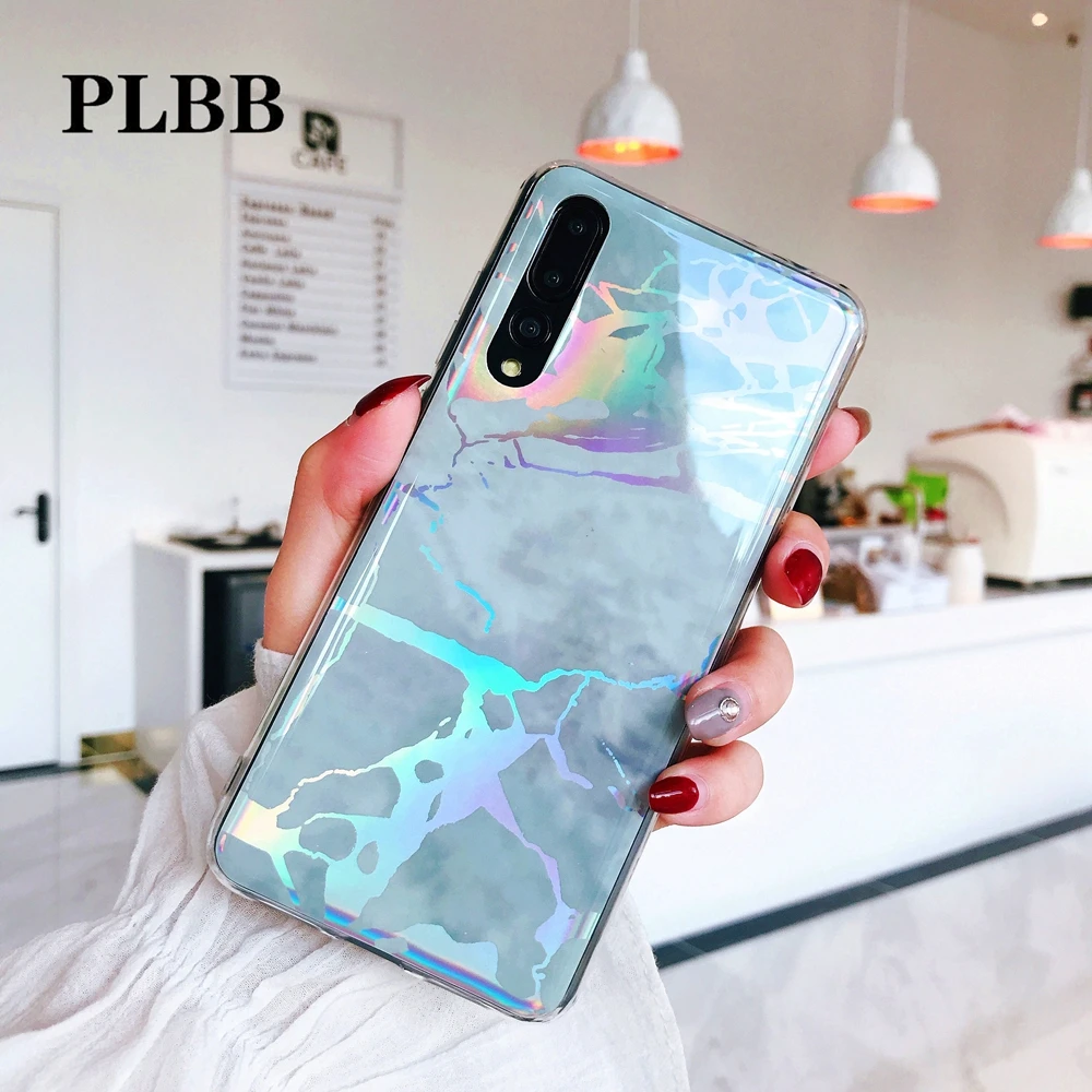 

PLBB Soft TPU Plating Marble Phone Case for Huawei P20 Plus Honor 10 7A 7C Pro Nova 3i 3e 2s Y5 Y7 Y6 Prime 2018 Enjoy 8e Lite