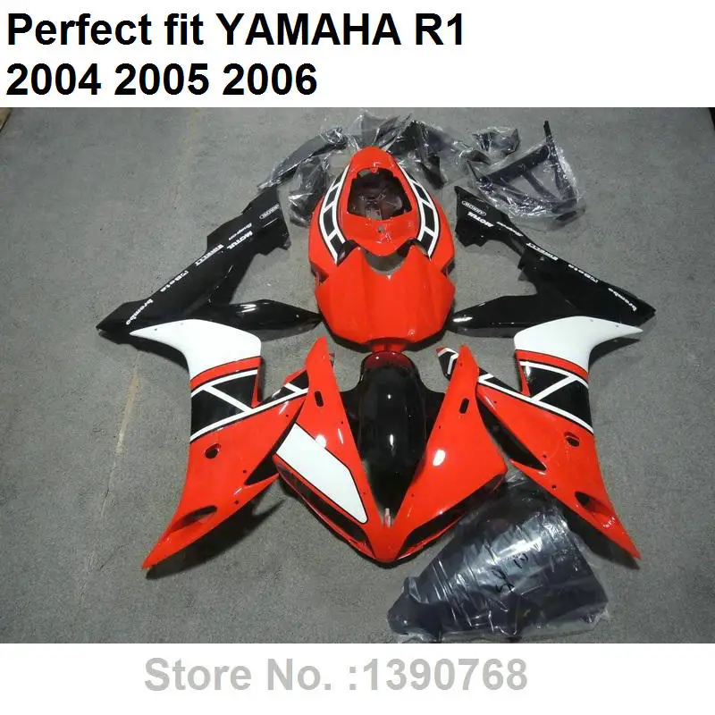 

Fit for Yamaha fairings YZF R1 04 05 06 red black white bodywork parts fairing kit YZFR1 2004 2005 2006 LV04