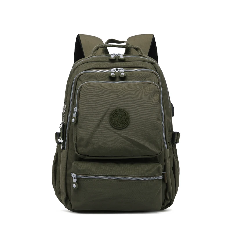 TEGAOTE женский рюкзак с защитой от кражи, USB зарядка, рюкзак для ноутбука, школьная сумка для подростков, девочек, мужчин/мальчиков, повседневная многофункциональная сумка Mochila - Цвет: Army green