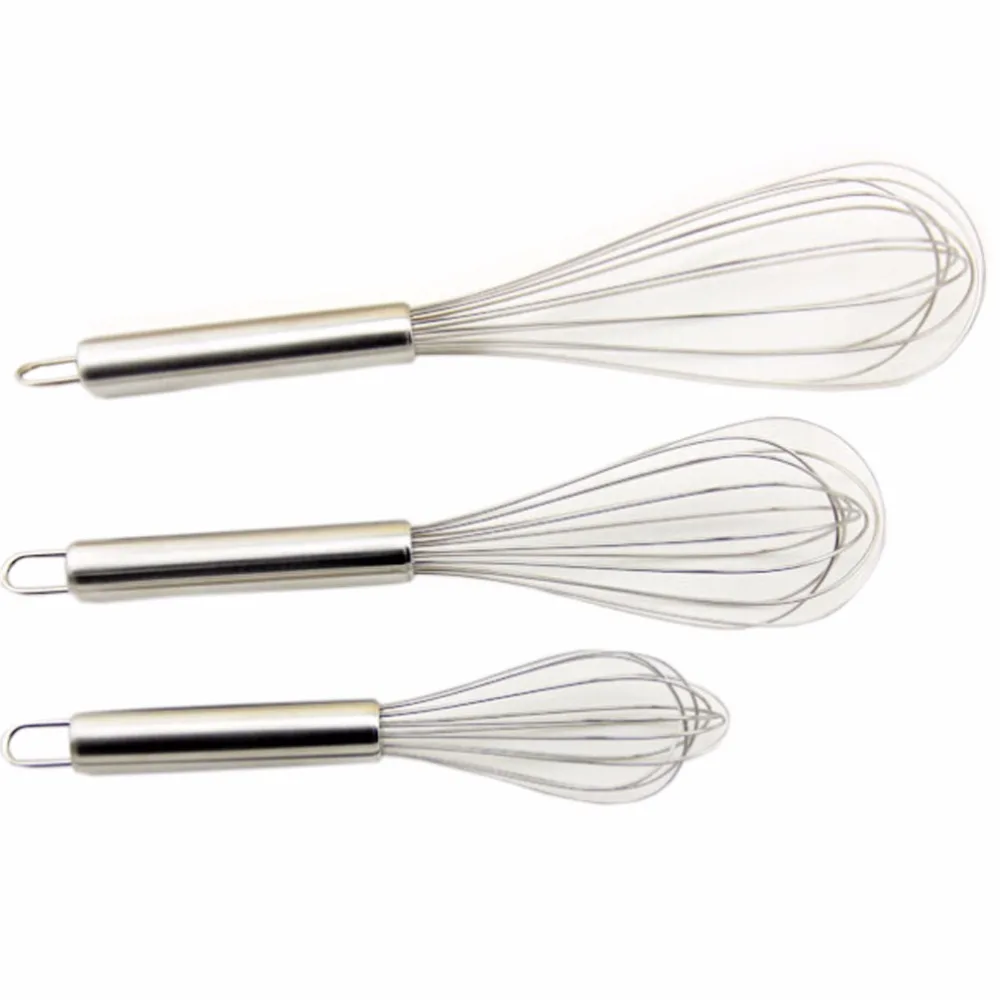 3 pcs Stainless Steel Whisk, Kitchen Utensils for Blending, Whisking
