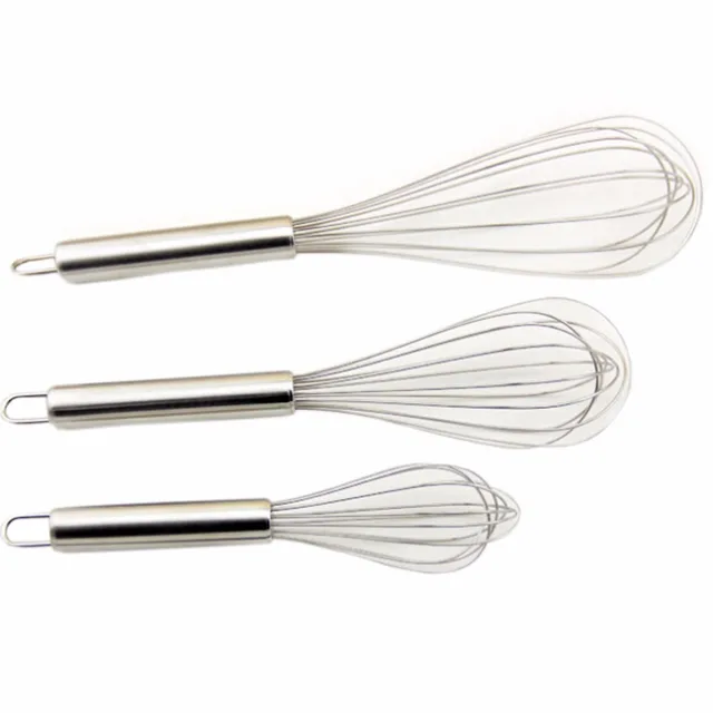 3 pcs Stainless Steel Whisk, Kitchen Utensils for Blending, Whisking