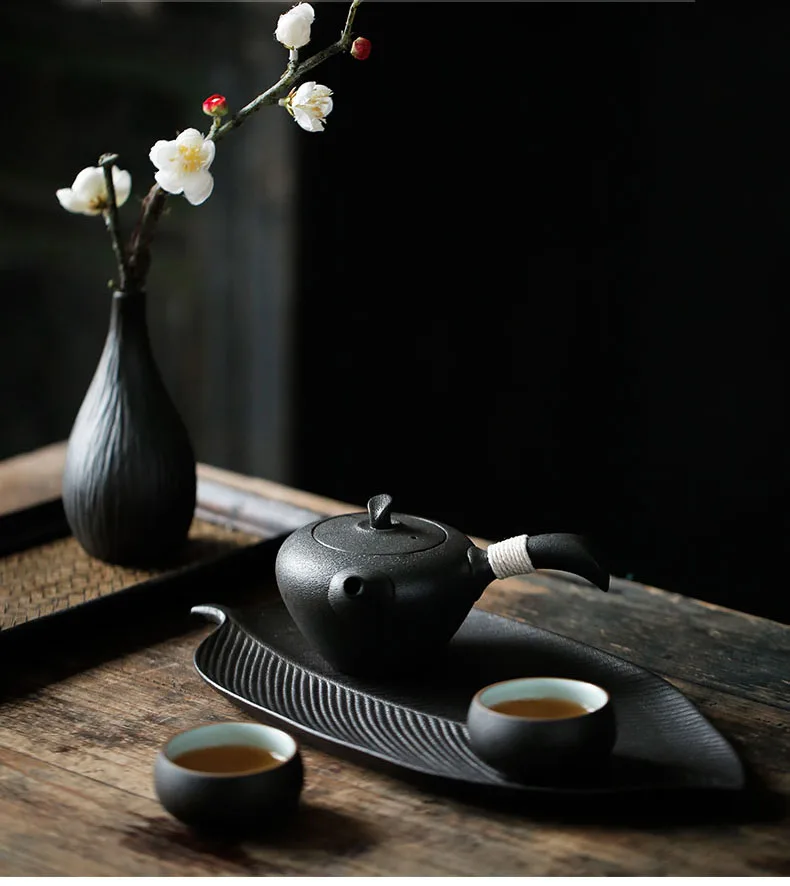 TANGPIN japan ceramic tea trays handmade tea table serving tray chinese kung fu tea accessories