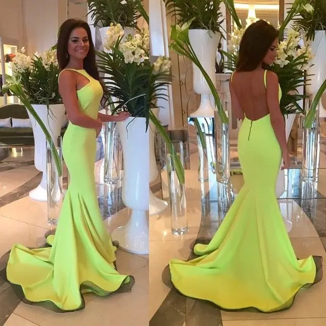 Neon Mermaid Prom Dress
