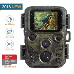 Фотоловушка миниатюрная chasse 12MP 1080 P камера для спортивной охоты ловушка 0,45 s движения дикой природы Камера Поддержка 32 Гб мини-карта флэш