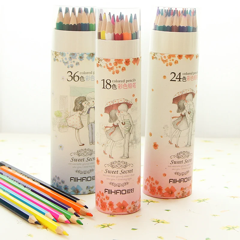 

12/18 Colored Pencils Watercolor Pencils Non-toxic wood Hexagonal pole Pencil For School Drawing Sketching Set Stationery