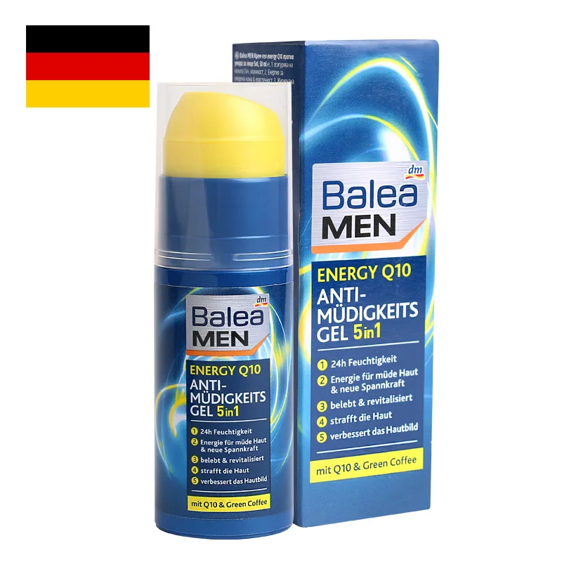 Balea, Германия Q10 энергии дневной крем для лица Анти-усталость гель для Для мужчин устал раздражение на коже улучшают эластичность 24 H