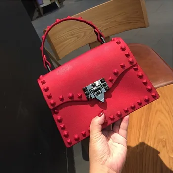

Jelly Crossbody Bags For Women Solid Flap Messenger Bag Rivet Shoulder Bag Small Big Lady Luxury Handbags Female Bags Designer