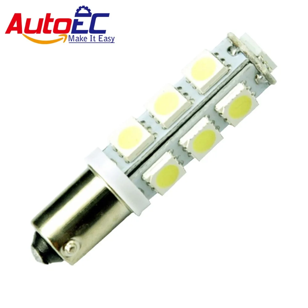 

AutoEC 10pcs Ba9s H6W T11 T4W 13 smd 5050 LED Car Interior Reading Panel Bulb License Plate Light Door lamps DC12V #LG12