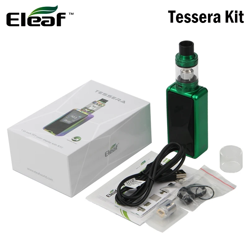 

Eleaf Tessera Kit With 150W Box MOD 3400mAh Vape Battery and 4ml Ello TS Atomizer Fits HW1 Coil Vaporizer E Cig