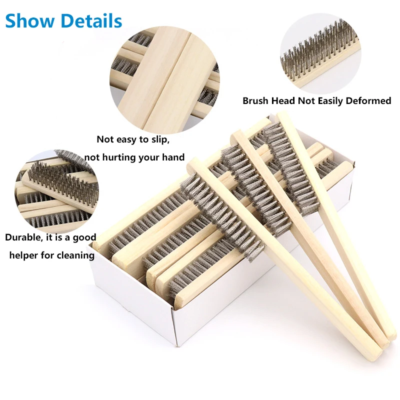 1pcs Stainless Steel Paint Remove Rust Brushes Cleaning Polishing Detail Metal Brushes Clean Tools Home Kits