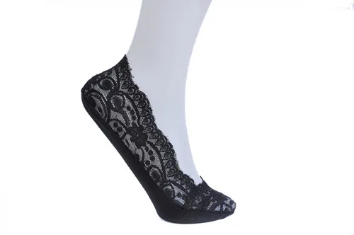 Кружевные хлопковые носки тапочки для Для женщин невидимое нескользящее покрытие тонком бежевой кожи Цвет женские низкие носки
