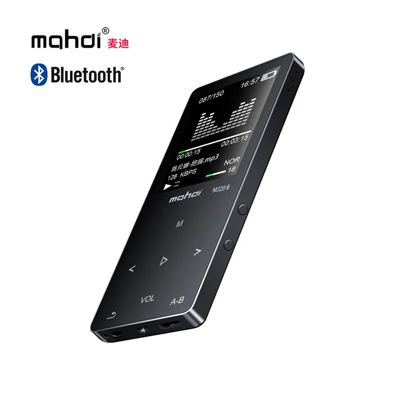 

Mahdi M320 Bluetooth MP3 Player 8GB 1.8" Touch Screen Metal HIFI Lossless Audio Player Built-in Speaker Support FM Radio Player
