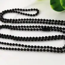 5 шт, 2 мм, черные бусины с покрытием, цепочка, ожерелье, соединитель из бисера 65 см(25,5 дюйма)(Z1-02