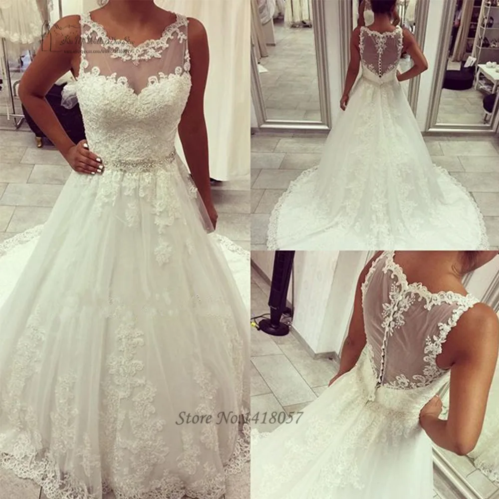 Vestido de Casamento Vintage Lace Wedding Dresses Ball Gown Sleeveless Wedding Gowns Court Train Crystal Belt Bride Dress 2016 Vestido de Casamento Vintage Lace Wedding Dresses Ball Gown Sleeveless Wedding Gowns Court Train Crystal Belt Bride Dress 2016
