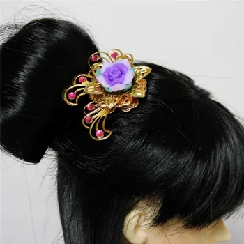 

[wamami] 699# Ooak Ancient Purple Flower Chinese Hairpin/Stick 1/3 SD AOD DOD BJD Dollfie