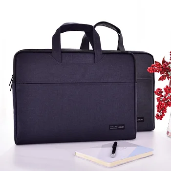 

DELI Folder Business Briefcase Office Document Bag Student Laptop Bag Double Layer Portable Document Bag Office Filing Supplies