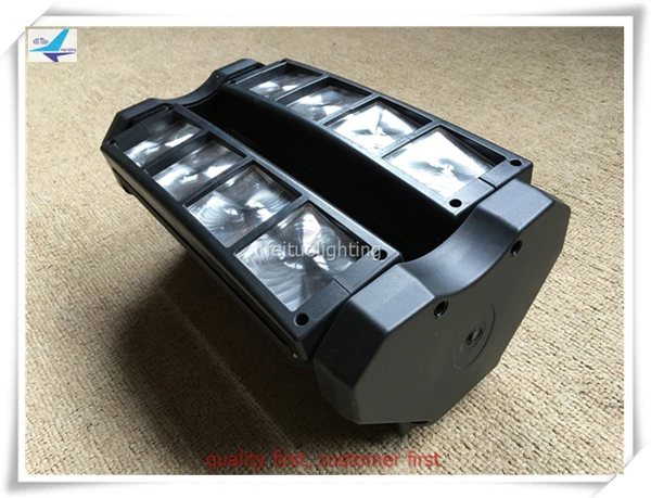 

free shipping 12pcs/lot Mini Spider 8x3w | 8x10w RGBW LED Stage Light Beam Moving Head Light Auto Running Disco Party Lighting