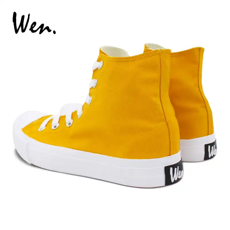 yellow casual shoes