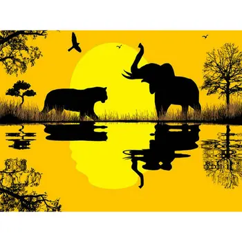 

Hot 3D Diamond Embroidered Elephant 5D DIY Diamond Painting Cross Stitch Animal Needle Artwork Mosaic Decorative Painting Kit