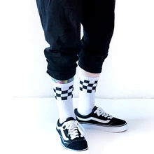 3 цвета. Женские Унисекс Новые забавные шахматные носки скейтбордиста. Harajuku Хип-хоп сетки длинные носки Sox пара лодыжки носки Meias