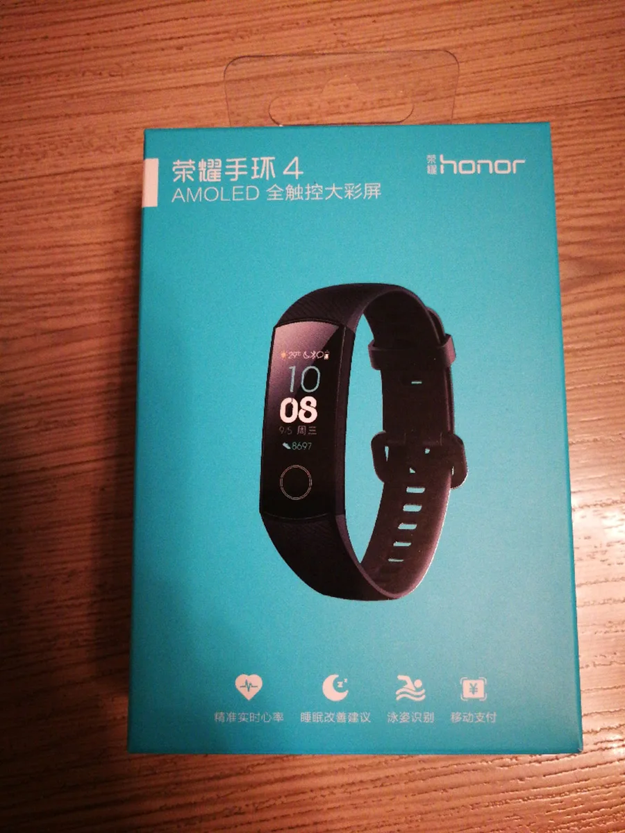 Умный Браслет huawei Honor Band 4, браслет для плавания, 5 АТМ, 0,95 дюймов, OLED экран, тачпад, монитор сердечного ритма, сообщение