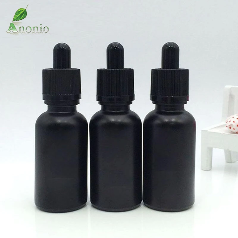 Download 10PCS 5ml 10ml 30ml 50ml Black Frosted Glass Dropper Bottles Glass Eye Dropper Pipette for ...