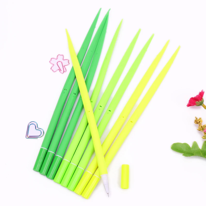 

1PC Grass Gel Pen Kawaii Korean Stationery Creative Gift School Supplies 0.38mm Green Gel Pen Stationery Kids Gift