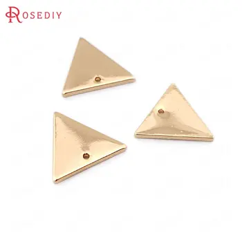 

(33644)20PCS 14*12MM thickness 1MM 24K Gold Color Brass Triangle Charms High Quality Diy Jewelry Findings Accessories wholesale