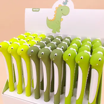 

36pcs/lot creative cartoon dinosaur full Silicone Gel Pen sign pen Roller ball pens office school supplies gift water pen