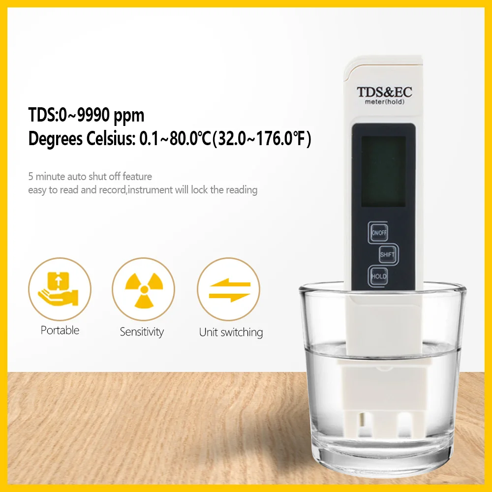 Функция 3 в 1 инструмент для измерения качества воды TDS и EC тестер измеритель