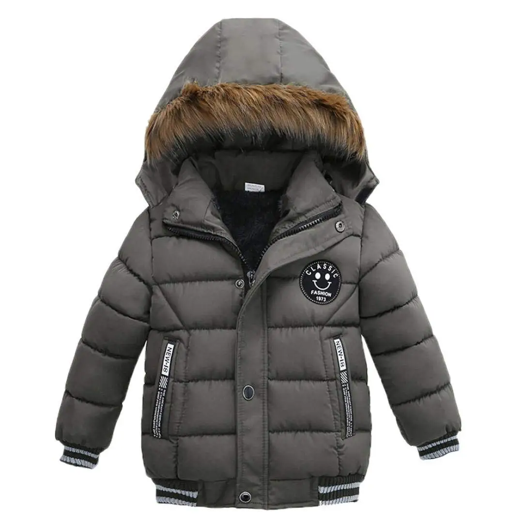 Модное детское плотное пальто с капюшоном для маленьких мальчиков и девочек зимняя стеганая куртка теплая одежда